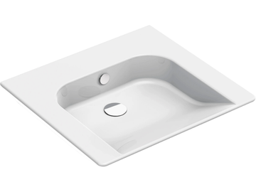 COMMUNITY 60X55 - Wall-mounted rectangular ceramic washbasin by GSI ceramica - view 2